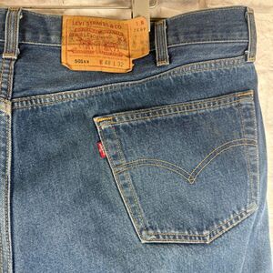 Vtg Levis 501xx Denim Jeans Button-Fly Cuffed 46x29 Dark Wash Made In USA